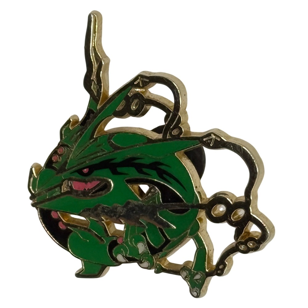 Pokemon Mega Rayquaza Official Enamel Pin 2015 Legendary Dragon Green Gold